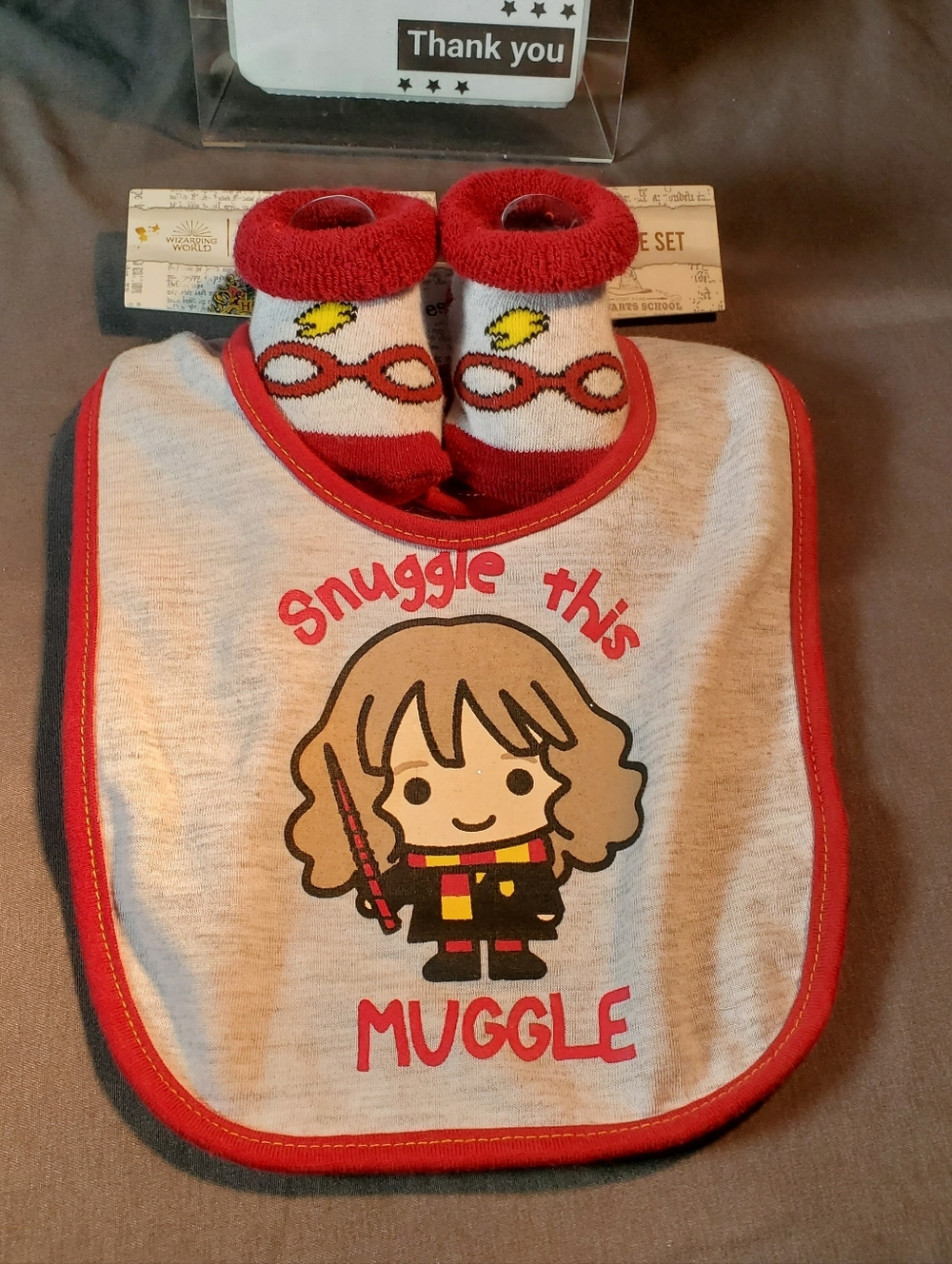 Harry Potter Baby Unisex Bib and Bootie Set Gifts for Baby (Red Multi, 0-12M)